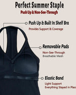 Built-in Bra V-Neck Ribbed Spaghetti Strap Cami Top