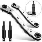 Dailyard™4-in-1 HVAC Ratchet Service Wrench Set with S2 Hex Bit Adapters