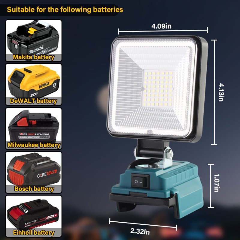 Dailyardtool®3000LM Cordless LED Work Light with charging Ports