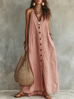 ?? Boho Linen Maxi Dress: Effortless Summer Style