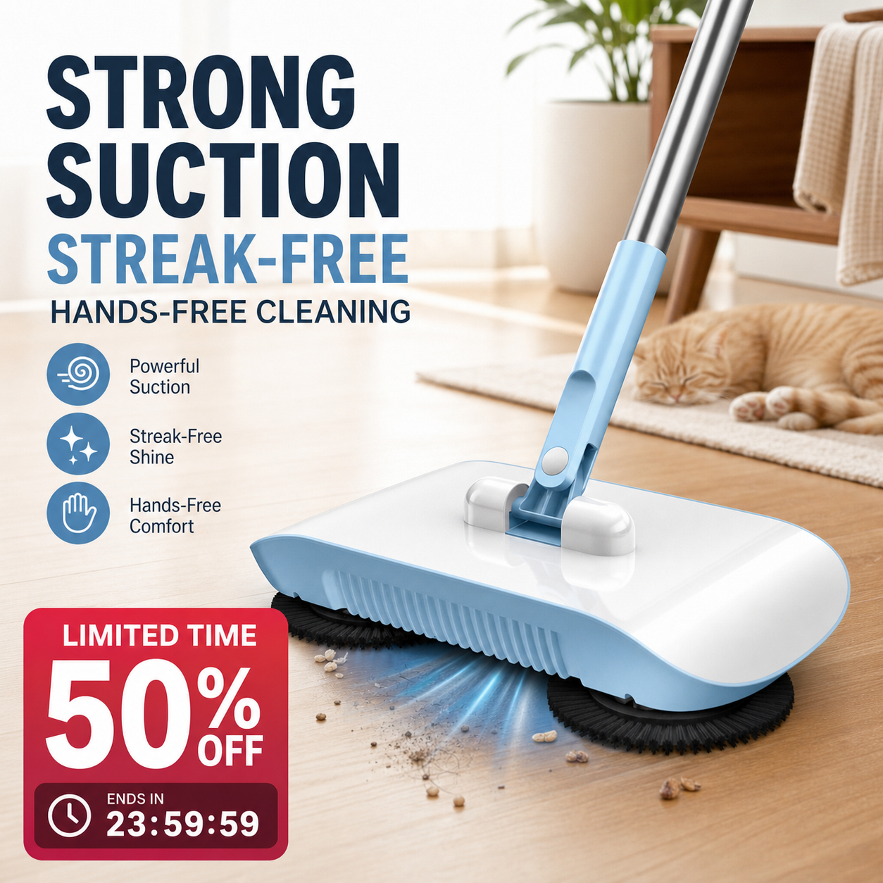 Dailyardtool®Smart Robot Vacuum Cleaner with Mop & Broom