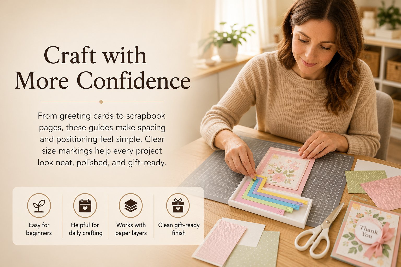 Dailyardtool® Card Making Alignment Guides Set | Create Perfectly Aligned Handmade Cards Without Guesswork or Crooked Corners ✨