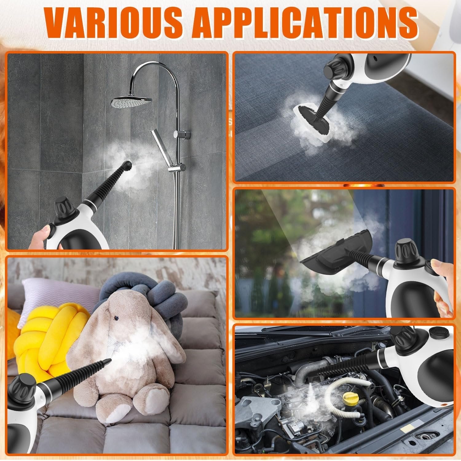 Dailyard™Handheld Pressurized Steam Cleaner | 11-Piece Accessory Set for Home & Car Deep Cleaning