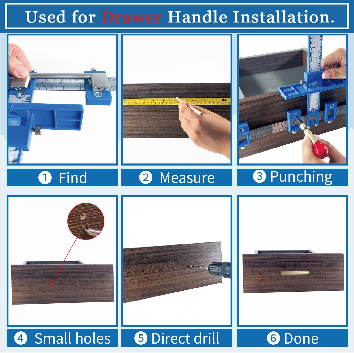 Dailyardtool® Woodworking Punch Locator Drill Guide