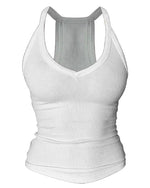 Built-in Bra V-Neck Ribbed Spaghetti Strap Cami Top