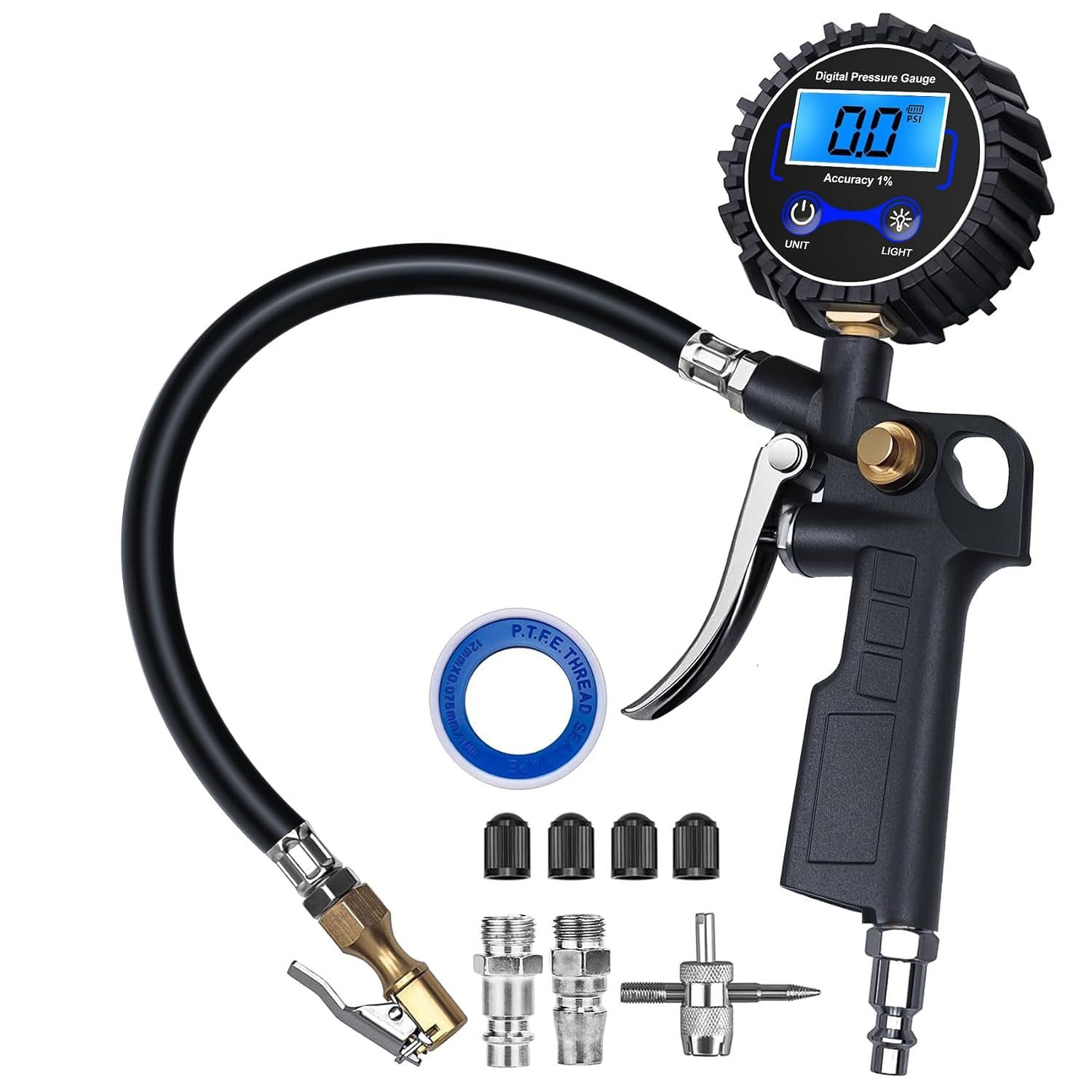 Dailyard™High Precision Digital Tire Inflator Pressure Gauge | 3-in-1 Inflate Deflate Check Tire Tool