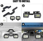 Dailyardtool® 4 Inch LED Pods with Tow Hitch Mounting Brackets