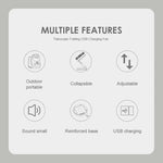 Dailyard™Telescopic Folding USB Charging Fan – Adjustable height, quiet operation & portable – perfect for desk, travel or outdoor use