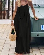 Women's Solid Color Backless Cami Dress