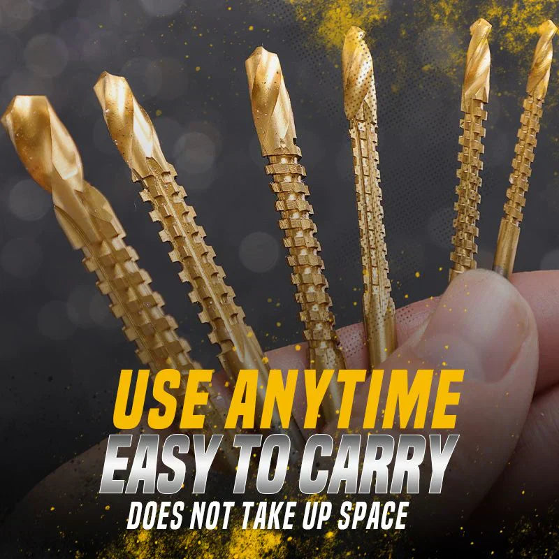 Dailyardtool® 🔩⚡Titanium‑Coated Twist Drill Set – 6 sizes, drills & saws in one
