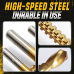 Dailyardtool® 🔩⚡Titanium‑Coated Twist Drill Set – 6 sizes, drills & saws in one