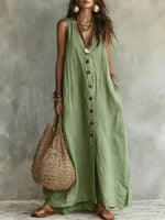 ?? Boho Linen Maxi Dress: Effortless Summer Style