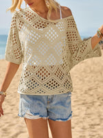 ? Handmade Crochet V©\Neck Boho Top | Apricot Summer Essential