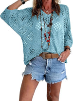 ? Handmade Crochet V©\Neck Boho Top | Apricot Summer Essential