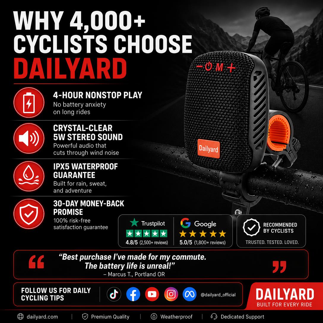 Dailyard™Waterproof Bicycle Bluetooth Speaker with Mounting Bracket