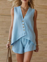 ?? Effortless White Linen Two-Piece Set