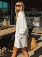 Effortless Long-Sleeve Linen Tunic Dress