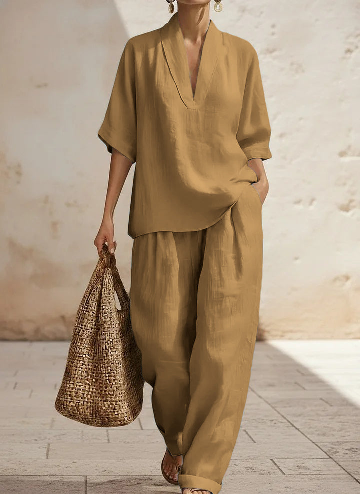 New Arrivals?? Women's Casual Cozy Minimalist Linen Two-piece Set