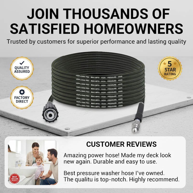 Dailyardtool®Triple-layer burst-proof hose – PVC & stainless steel. Universal connector, easy install. Perfect for heavy-duty cleaning! 🚿🔧