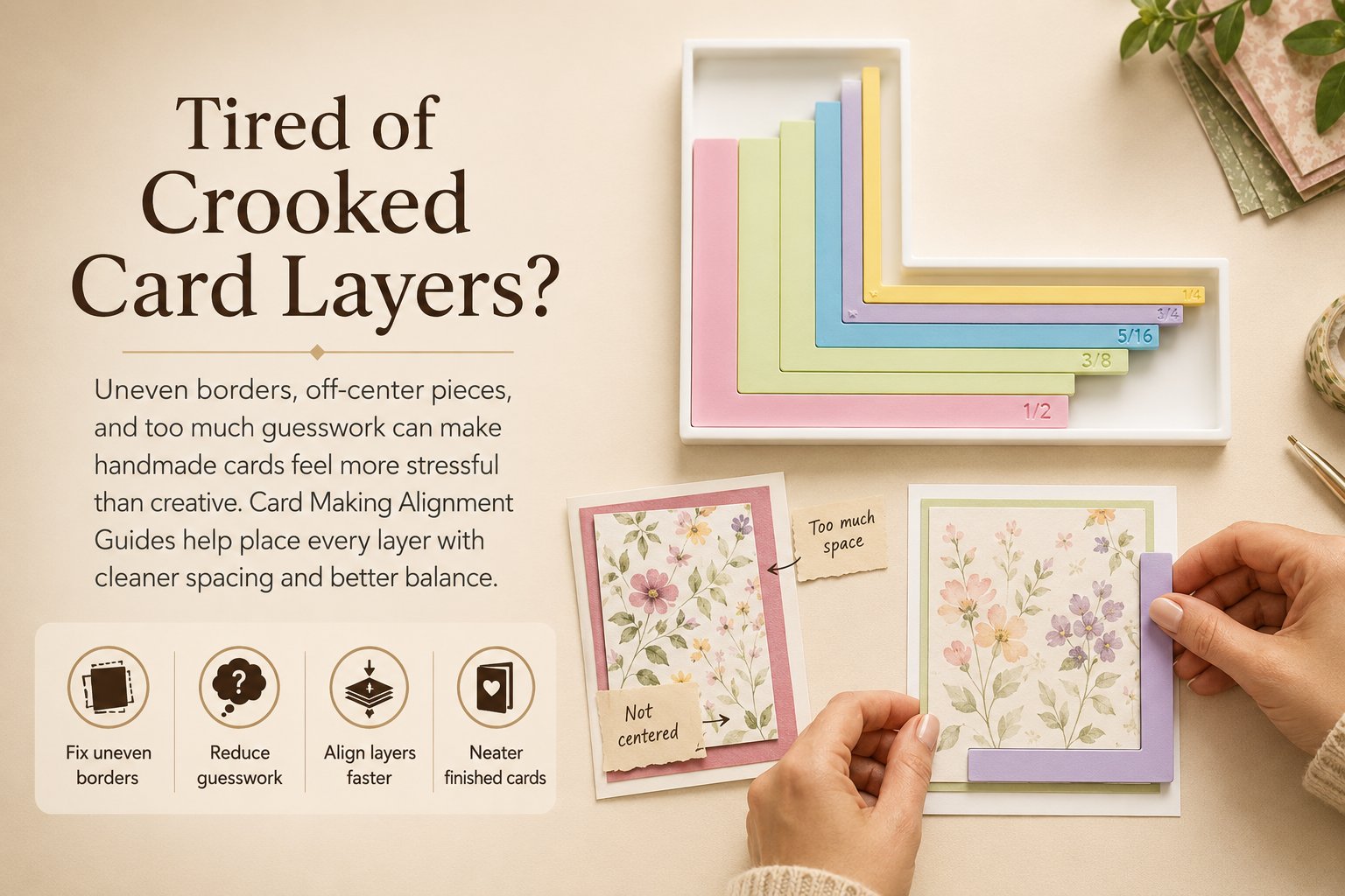 Dailyardtool® Card Making Alignment Guides Set | Create Perfectly Aligned Handmade Cards Without Guesswork or Crooked Corners ✨