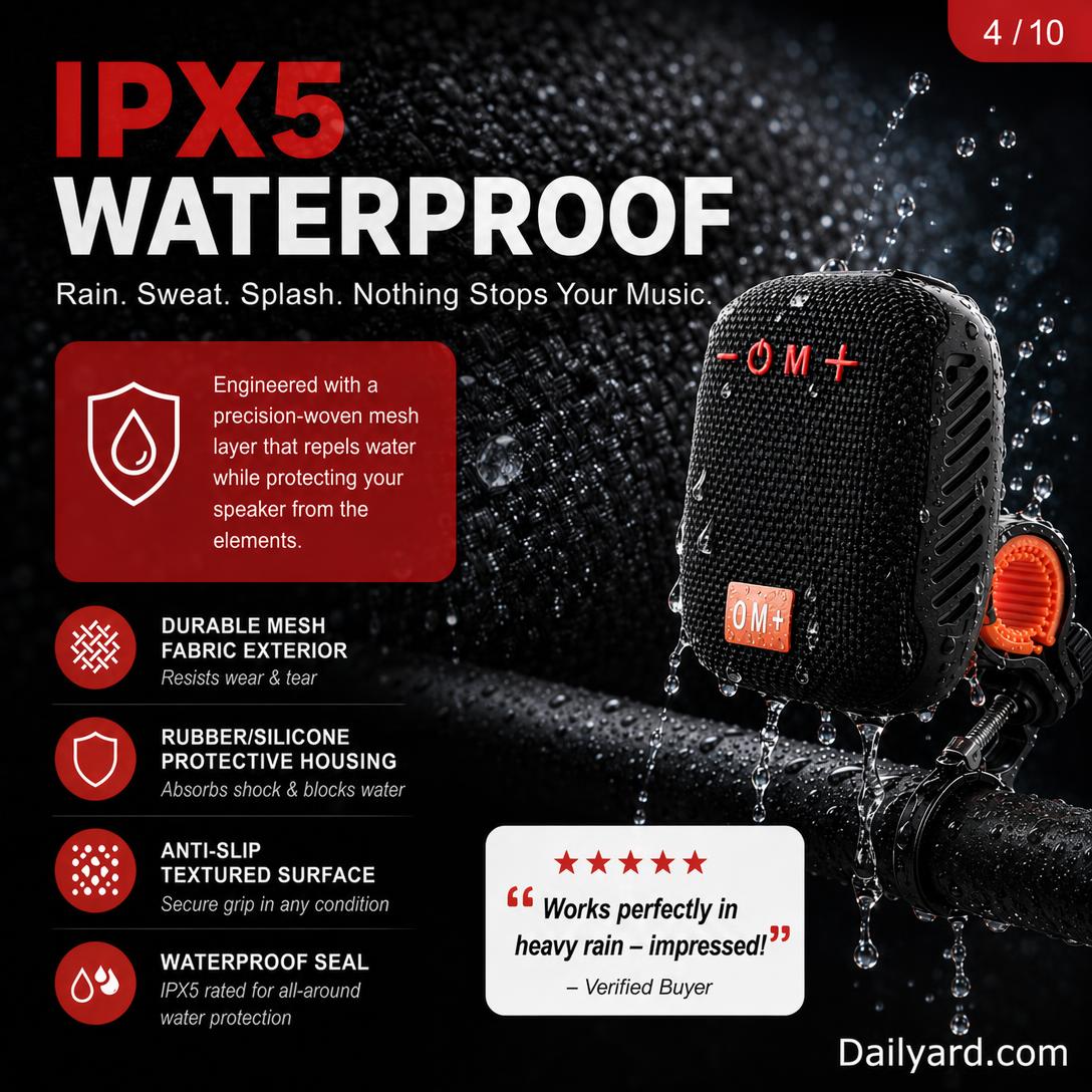 Dailyard™Waterproof Bicycle Bluetooth Speaker with Mounting Bracket