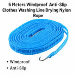 Dailyardtool® 5M Windproof Portable Clothesline with Hooks