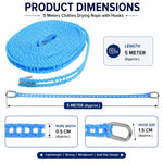 Dailyardtool® 5M Windproof Portable Clothesline with Hooks
