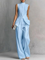 Casual Solid High Waisted H-Line Trousers