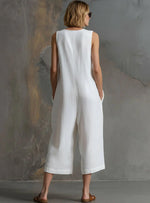 Effortless Linen Sleeveless Wide-Leg Jumpsuit
