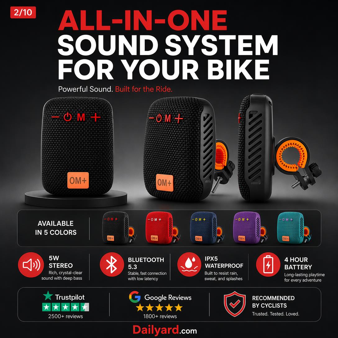 Dailyard™Waterproof Bicycle Bluetooth Speaker with Mounting Bracket
