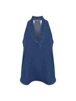 Loose Sleeveless Solid Color V-Neck Vest Top
