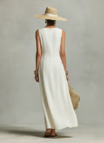 Sleeveless Asymmetrical Linen Maxi Dress