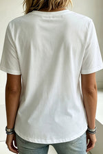 Plus Size Everyday White Asymmetric Ruffled Hem Loose Blouse