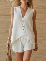 ?? Effortless White Linen Two-Piece Set