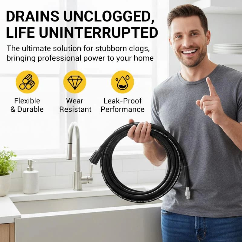 Dailyardtool®Triple-layer burst-proof hose – PVC & stainless steel. Universal connector, easy install. Perfect for heavy-duty cleaning! 🚿🔧