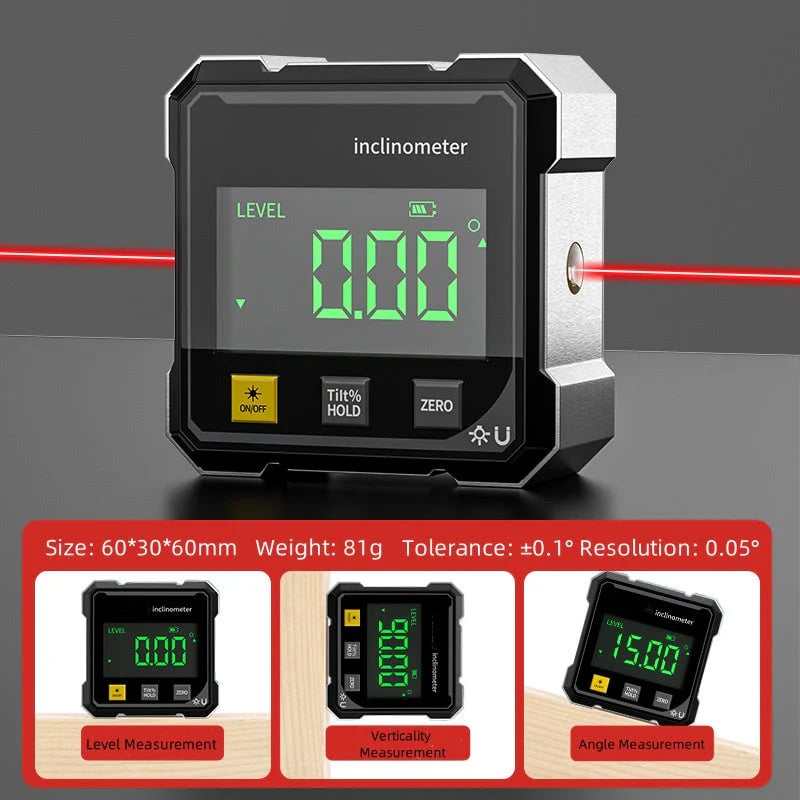 Dailyardtool®Dailyardtool®4-Side Magnetic Digital Angle Gauge with Laser