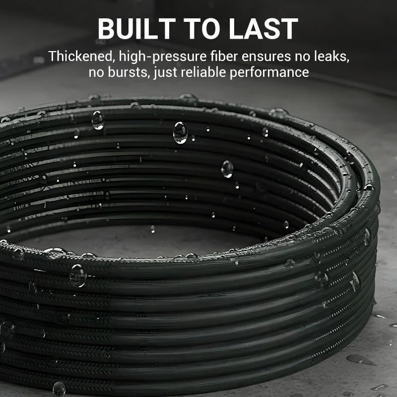 Dailyardtool®Triple-layer burst-proof hose – PVC & stainless steel. Universal connector, easy install. Perfect for heavy-duty cleaning! 🚿🔧