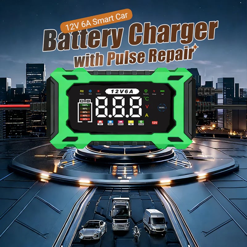 ⚡ Dailyardtool® 12V 6A Smart Car Battery Charger with Pulse Repair – Fast, Safe & Extend Battery Life 🚗🔋✨