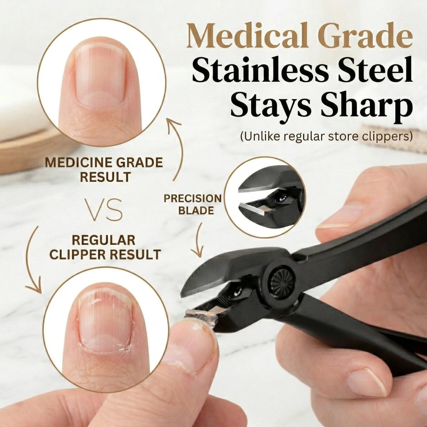 Nail Clipper for Seniors, Wide Jaw Long Handle Clipper for Thick Nails