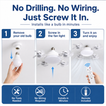 Dailyard™ No-Wiring Ceiling Fan Light with Remote Control