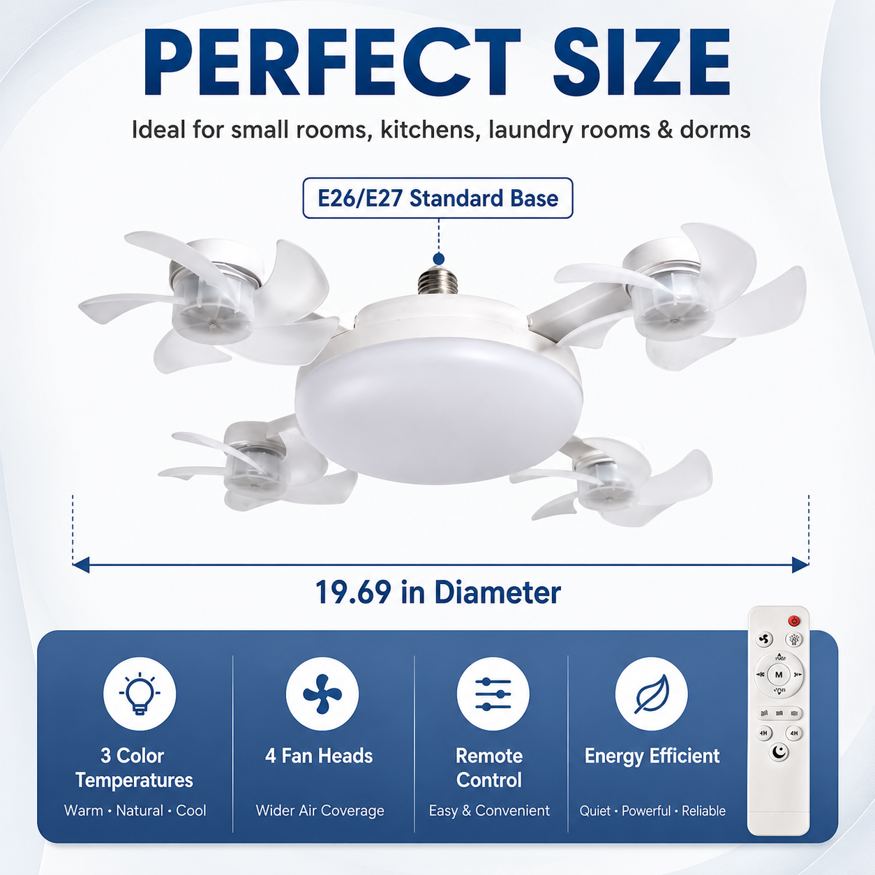 Dailyard™ No-Wiring Ceiling Fan Light with Remote Control