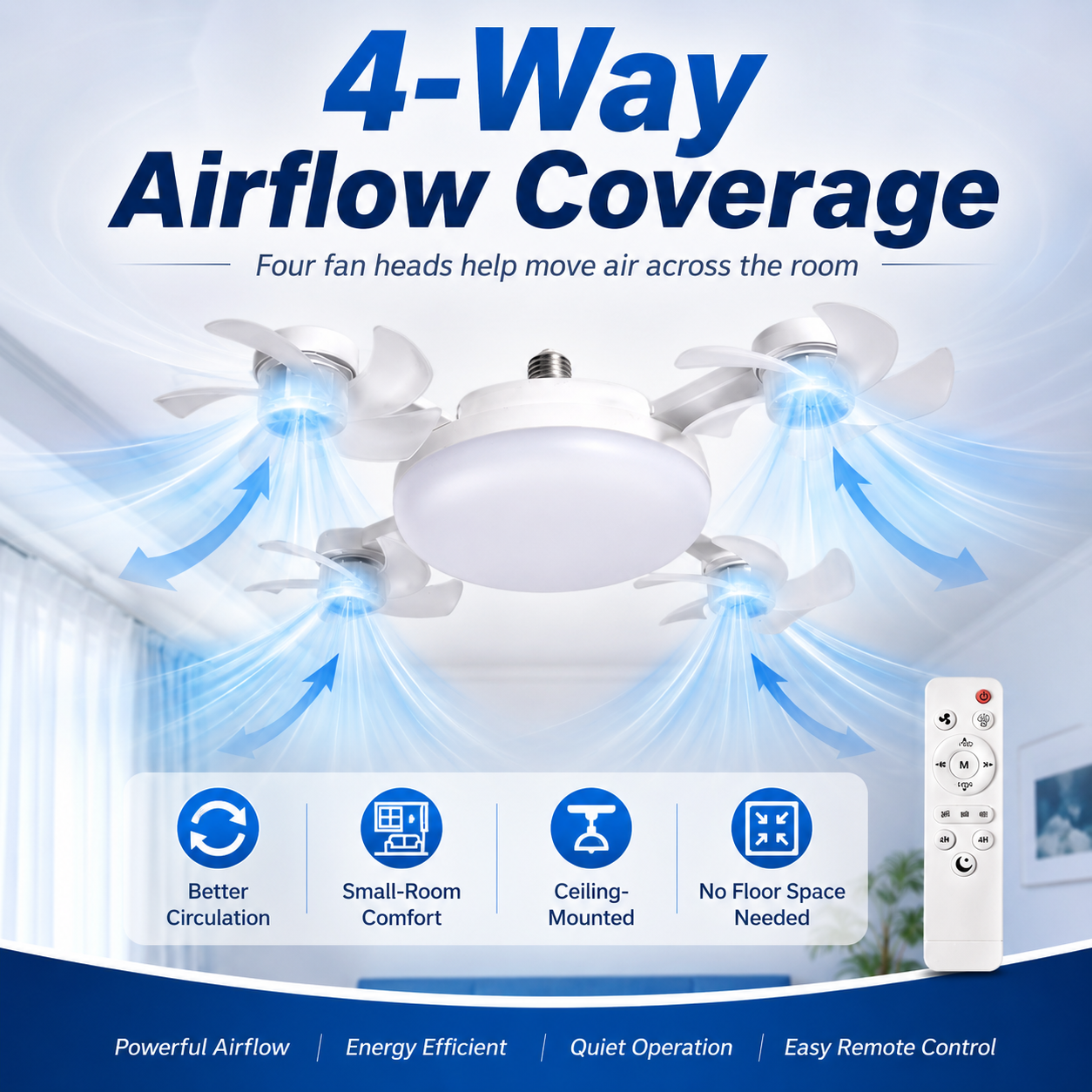 Dailyard™ No-Wiring Ceiling Fan Light with Remote Control