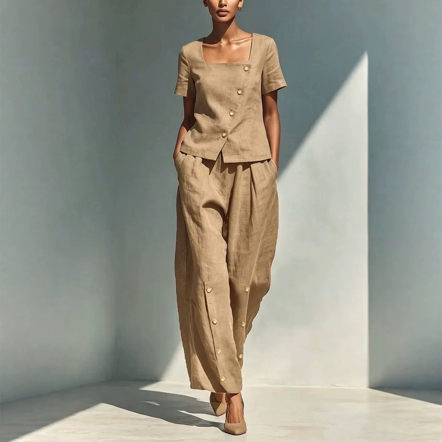 Tailored Linen Two-Piece Set