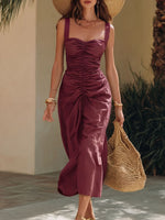 ?? 2026 Summer Must-Have | Ruched Sweetheart Midi Dress