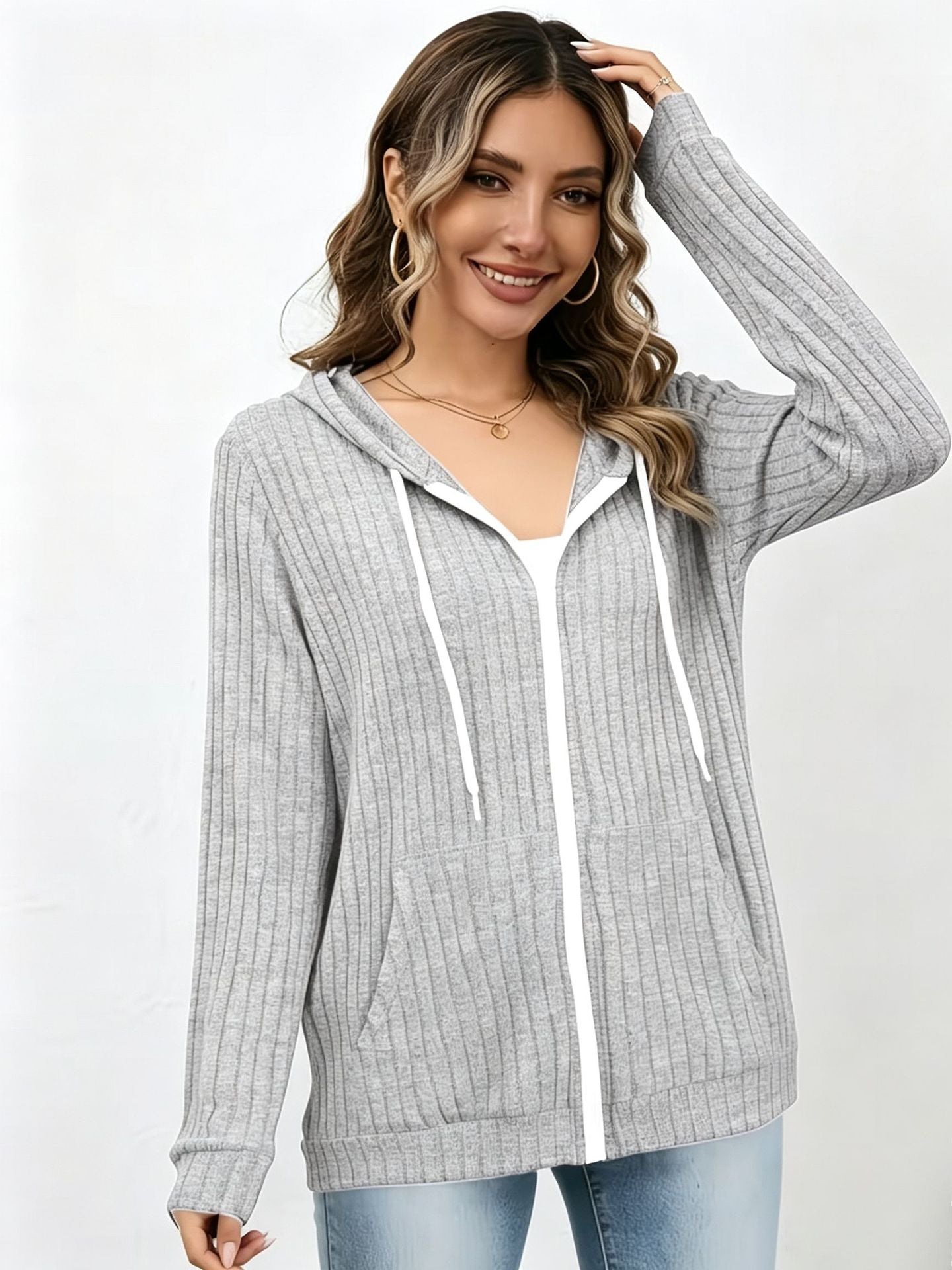 Women'S Long-Sleeved Hooded Tops And Sweatshirts