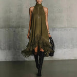 Fashion Tassel Vest Women'S Slim  Sleeveless Vest Dress