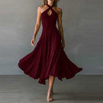 ?? Halter Neck Sleeveless Midi Dress