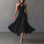 ?? Halter Neck Sleeveless Midi Dress