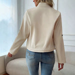 New Autumn Sports Waist Fashion Long-Sleeved Old Money Style Lapel Jacket