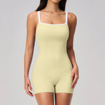 Contrast Trim Low Back Spaghetti Strap Yoga wear